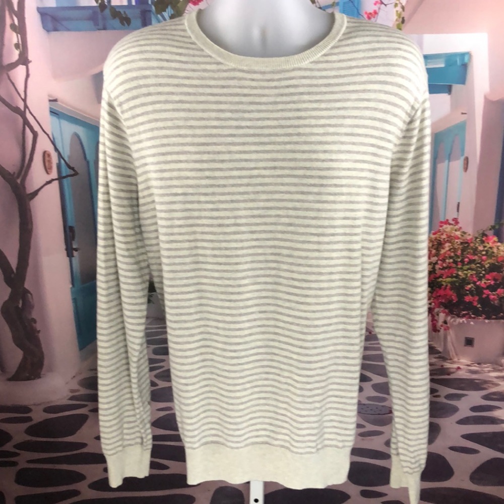 NWT J Crew Gray Striped Pullover